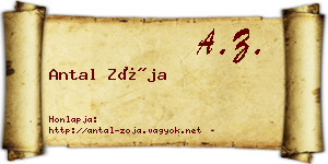Antal Zója névjegykártya
